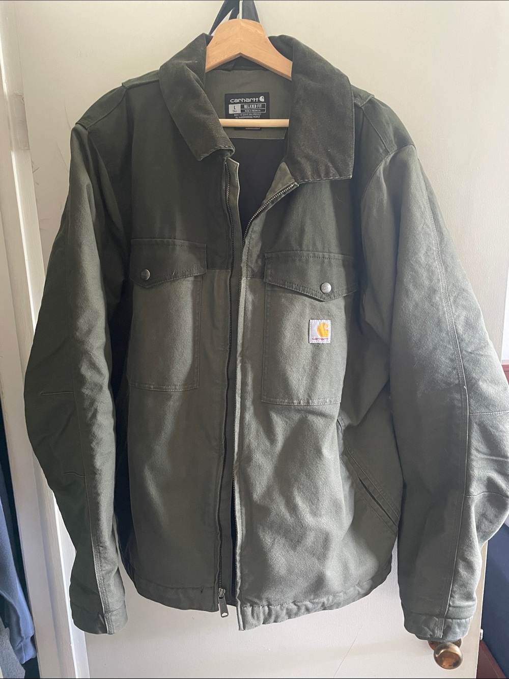 Carhartt Olive Green Duck Work Jacket